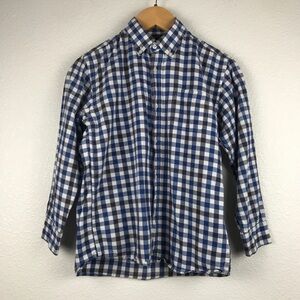 Oscar de la‎ Renta Blue Check Button Down Size 6Y